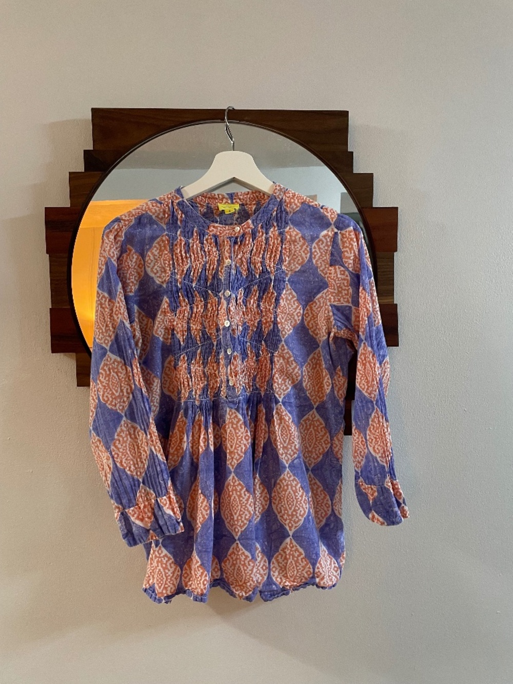 Roberta Roller Rabbit Smocked Tunic Blouse Size S